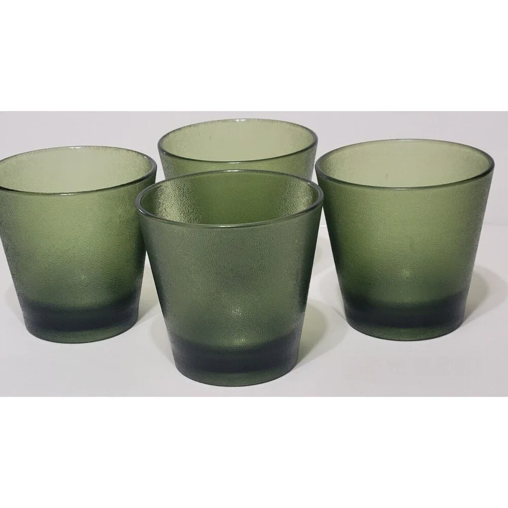 Vintage Boonton Green Plastic Restaurant Cocktail Cup Small USA 32-10 Set of 4